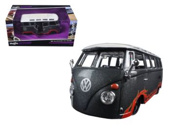 Volkswagen Van Samba Grey \Outlaws\" 1/25 Diecast Model Car by Maisto"""