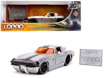 1963 Chevrolet Corvette Sting Ray Raw Metal with Black Stripe \LOPRO Lifestyle\" \""Jada 20th Anniversary\"" 1/24 Diecast Model Car by Jada"""