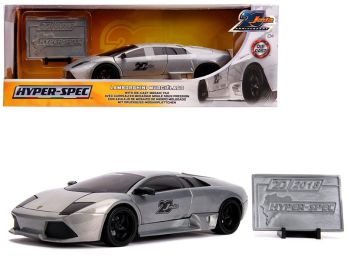 Lamborghini Murcielago Raw Metal \Hyper-Spec\" \""Jada 20th Anniversary\"" 1/24 Diecast Model Car by Jada"""