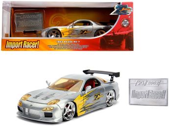 1993 Mazda RX-7 Raw Metal \Import Racer!\" \""Jada 20th Anniversary\"" 1/24 Diecast Model Car by Jada"""