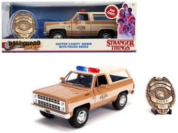 Hopper\'s Chevrolet Blazer with Police Badge \Hawkins Police Dept.\" \""Stranger Things\"" (2016) TV Series 1/24 Diecast Model Car by Jada"""