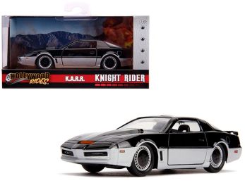 K.A.R.R. Black and Silver \Knight Rider\" (1982) TV Series \""Hollywood Rides\"" Series 1/32 Diecast Model Car by Jada"""