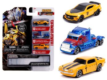 \Transformers\" 3 piece Set \""Nano Hollywood Rides\"" Series 1 Diecast Models by Jada"""