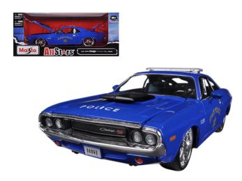 1970 Dodge Challenger R/T Coupe Police Blue \All Stars\" 1/24 Diecast Model Car by Maisto Maisto"""
