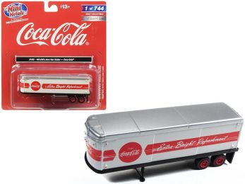 1940\'s-1950\'s Aerovan Trailer \Coca Cola\" White with Red Stripe 1/87 (HO) Scale Model by Classic Metal Works"""