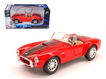 1965 Shelby Cobra 427 Red with Black Stripes 1/24 Diecast Model Car by Maisto