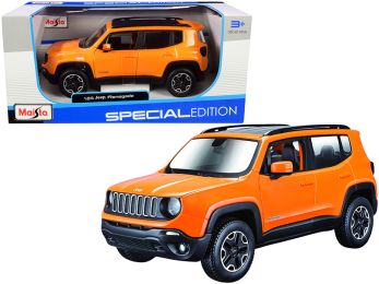 Jeep Renegade Orange Metallic with Black Top Special Edition 1/24 Diecast Model Car by Maisto