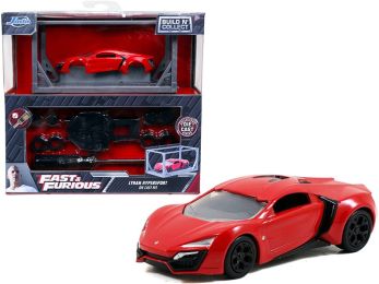 Model Kit Lykan Hypersport Red with Black Wheels \Fast & Furious\" Movie \""Build N\' Collect\"" 1/55 Diecast Model Car by Jada"""