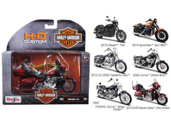 Harley Davidson Motorcycles 6 piece Set Series 34 1/18 Diecast Models by Maisto