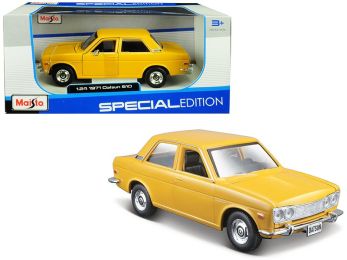 1971 Datsun 510 Yellow \Special Edition\" 1/24 Diecast Model Car by Maisto"""