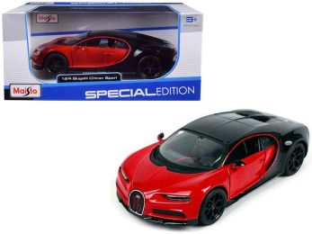 Bugatti Chiron Sport \16\" Red and Black \""Special Edition\"" 1/24 Diecast Model Car by Maisto"""