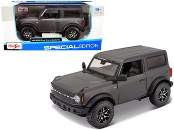 2021 Ford Bronco Badlands Gray Metallic with Black Top \Special Edition\" 1/24 Diecast Model Car by Maisto"""