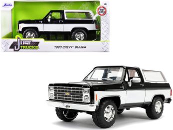 1980 Chevrolet Blazer K5 Black and White \Just Trucks\" 1/24 Diecast Model Car by Jada"""