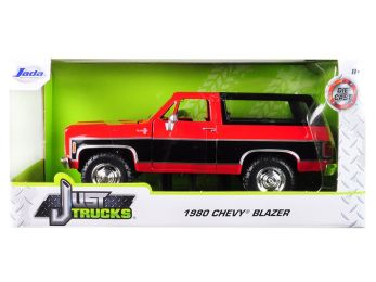 1980 Chevrolet Blazer K5 Red and Black \Just Trucks\" 1/24 Diecast Model Car by Jada"""