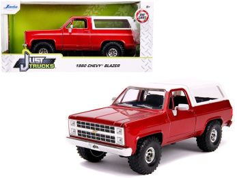 1980 Chevrolet Blazer K5 Off Road Metallic Red and White \Just Trucks\" 1/24 Diecast Model Car by Jada"""