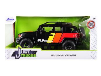 Toyota FJ Cruiser Custom with Roof Rack Black \Just Trucks\" 1/24 Diecast Model Car by Jada"""