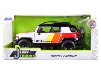Toyota FJ Cruiser Custom with Roof Rack White \Just Trucks\" 1/24 Diecast Model Car by Jada"""