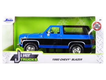 1980 Chevrolet Blazer K5 Blue and Black \Just Trucks\" 1/24 Diecast Model Car by Jada"""