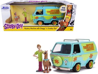 The Mystery Machine with Shaggy and Scooby-Doo Figurines \Scooby-Doo!\" 1/24 Diecast Model Car by Jada"""