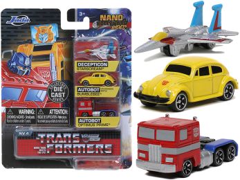 \Transformers\" 3 piece Set Release 2 \""Nano Hollywood Rides\"" Diecast Models by Jada"""