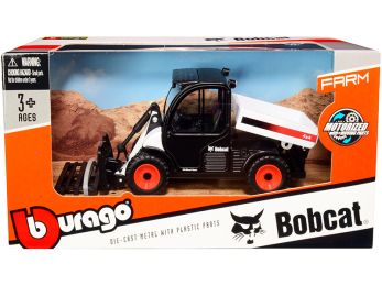 Bobcat Toolcat 5600 Utility Work Machine with Pallet Fork White and Black Diecast Model by Bburago