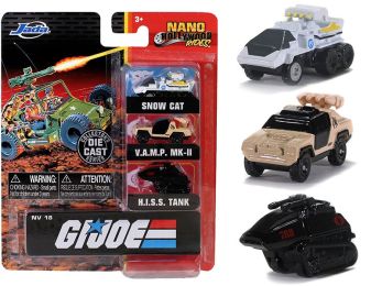 \G.I. Joe\" 3 piece Set \""Nano Hollywood Rides\"" Diecast Models by Jada"""