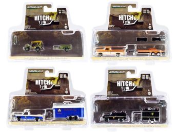\Hitch & Tow\" Set of 4 pieces Series 22 1/64 Diecast Model Cars by Greenlight"""