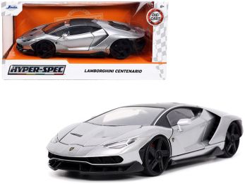 Lamborghini Centenario Gray Metallic with Black Top Hyper-Spec Series 1/24 Diecast Model Car by Jada