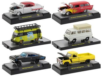 \Auto Shows\" 6 piece Set Release 59 IN DISPLAY CASES 1/64 Diecast Model Cars by M2 Machines"""
