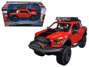 2017 Ford F-150 Raptor Pickup Truck Red Off Road Kings 1/24 Diecast Model Car  by Maisto