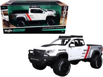 2017 Chevrolet Colorado ZR2 Pickup Truck \Falken Tires\" White and Silver 1/27 Diecast Model Car by Maisto"""