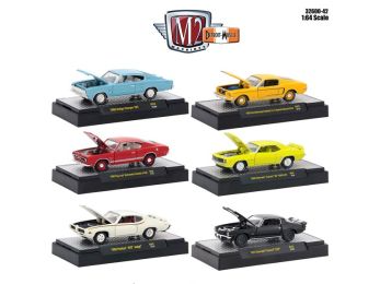 Detroit Muscle 6 Cars Set Release 42 IN DISPLAY CASES 1/64 Diecast Model Cars by M2 Machines
