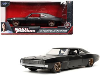 Dom\'s 1968 Dodge Charger Widebody Matt Black \Fast & Furious 9 F9\" (2021) Movie 1/24 Diecast Model Car by Jada"""