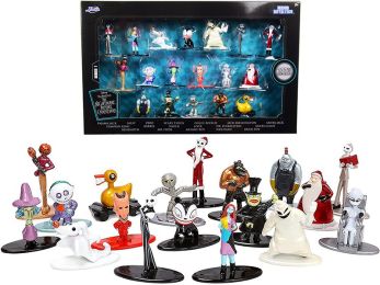 Tim Burton\'s \The Nightmare Before Christmas\" Set of 18 Diecast Figurines \""Nano Metalfigs\"" Series by Jada"""