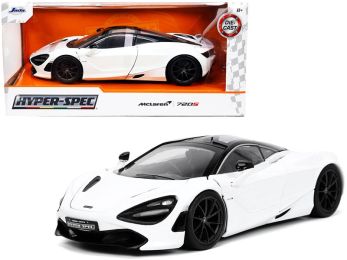 McLaren 720S White with Black Top Hyper-Spec Series 1/24 Diecast Model Car by Jada