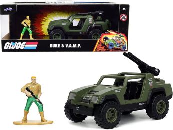 V.A.M.P. Olive Green and Duke Diecast Figurine G.I. Joe Hollywood Rides Series 1/32 Diecast Model Car by Jada