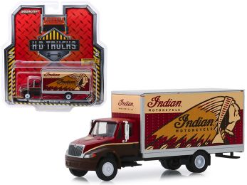 International Durastar Box Van \Indian Motorcycle\" \""H.D. Trucks\"" Series 17 1/64 Diecast Model by Greenlight"""