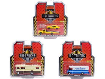 \Heavy Duty H.D. Trucks\" Set of 3 pieces Series 20 1/64 Diecast Models by Greenlight"""