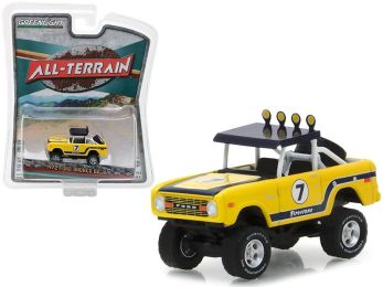 1972 Ford Bronco Baja Yellow \All Terrain\" Series 6 1/64 Diecast Model Car by Greenlight"""