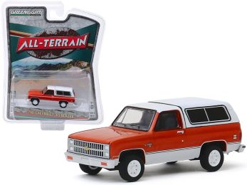 1981 Chevrolet K5 Blazer Burnt Orange Metallic and Frost White \All Terrain\" Series 9 1/64 Diecast Model Car by Greenlight"""