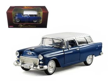 1955 Chevrolet Nomad Blue 1/32 Diecast Car Model by Arko Products