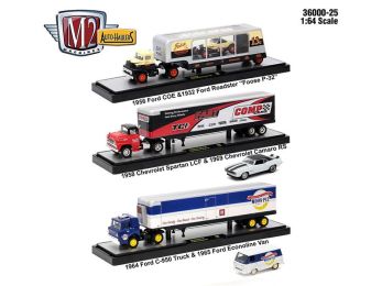 Auto Haulers Release 25, 3 Trucks Set 1/64 Diecast Models by M2 Machines