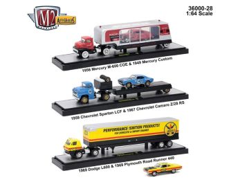 Auto Haulers Release 28, 3 Trucks Set 1/64 Diecast Models by M2 Machines