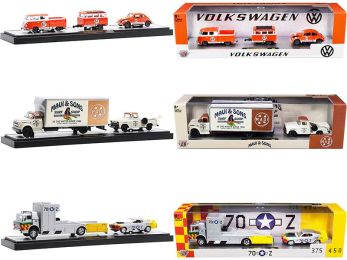 Auto Haulers Set of 3 Trucks Release 48 Limited Edition to 8250 pieces Worldwide 1/64 Diecast Models by M2 Machines