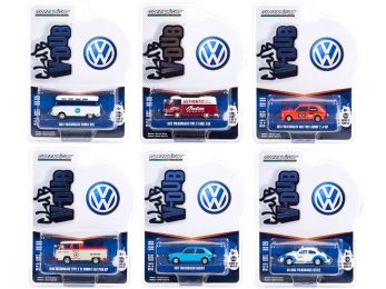 \Club Vee V-Dub\" Set of 6 pieces Series 12 1/64 Diecast Model Cars by Greenlight"""
