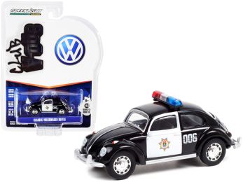 Classic Volkswagen Beetle Black and White Veracruz Police (Mexico) Club Vee V-Dub Series 13 1/64 Diecast Model Car by Greenlight
