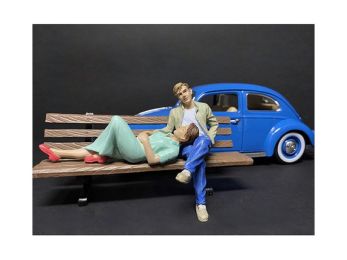 Sitting Lovers 2 piece Figurine Set for 1/18 Scale Models by American Diorama