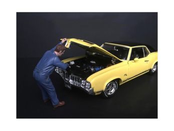 Mechanic Frank Under the Hood Figurine for 1/18 Scale Models by American Diorama