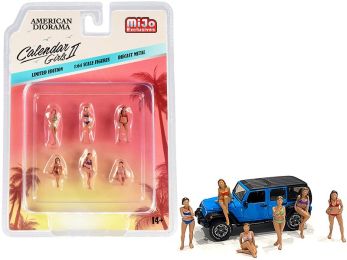 \Calendar Girls\" 6 piece Diecast Figurine Set Release 2 for 1/64 Scale Models by American Diorama"""