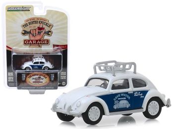 Classic Volkswagen Beetle with Roof Rack White \Save Water\" \""Busted Knuckle Garage\"" Series 1 1/64 Diecast Model Car by Greenlight"""
